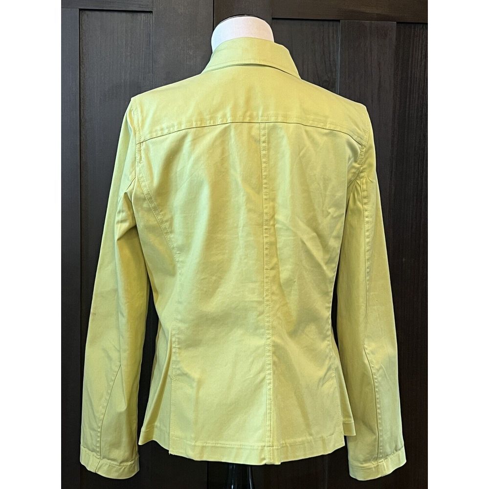 Liz Claiborne Green‎ Cotton Button Front Jacket Utility Pockets Size 12 - Picture 3 of 3